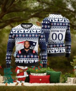 Sidy Sow New England Patriots Ugly Christmas Sweater