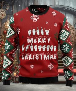 Sign Language Merry Ugly Christmas Sweater Thankgiving Gift Men Women