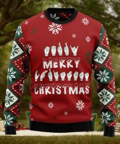 Sign Language Merry Ugly Christmas Sweater Thankgiving Gift Men Women