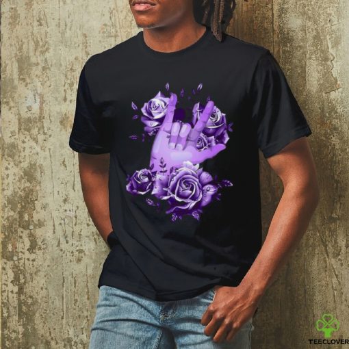 Sign Language rose purple shirt