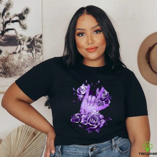 Sign Language rose purple shirt