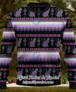 Silhouette Cats Purple Xmas Ugly Christmas Sweater