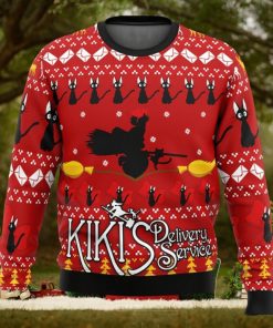 Silhouette Kiki’s Delivery Service Ugly Christmas Sweater 3D All Over Printed Christmas Sweater