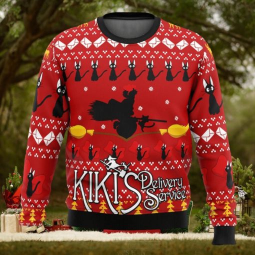 Silhouette Kiki’s Delivery Service Ugly Christmas Sweater 3D All Over Printed Christmas Sweater