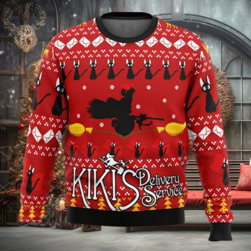 Silhouette Kiki’s Delivery Service Ugly Christmas Sweater 3D All Over Printed Christmas Sweater