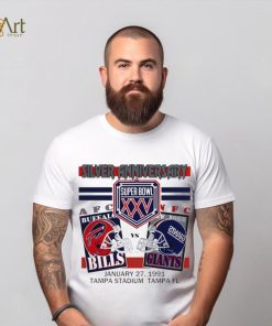 Silver anniversary Super Bowl XXV Buffalo Bills vs New York Giants shirt