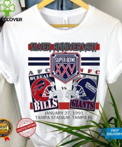 Silver anniversary Super Bowl XXV Buffalo Bills vs New York Giants shirt