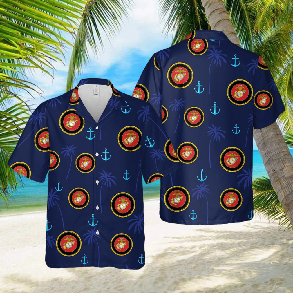 Simple Us Marine Corps Navy Unisex Hawaiian Shirts Simple Us Marine Corps Navy Unisex Hawaiian Shirts