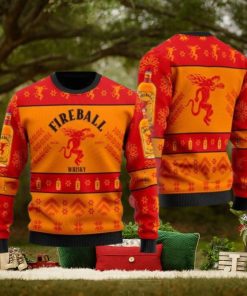 Simplee Fireball Whiskey Christmas Gift Sweater All Over Print 3D Sweater
