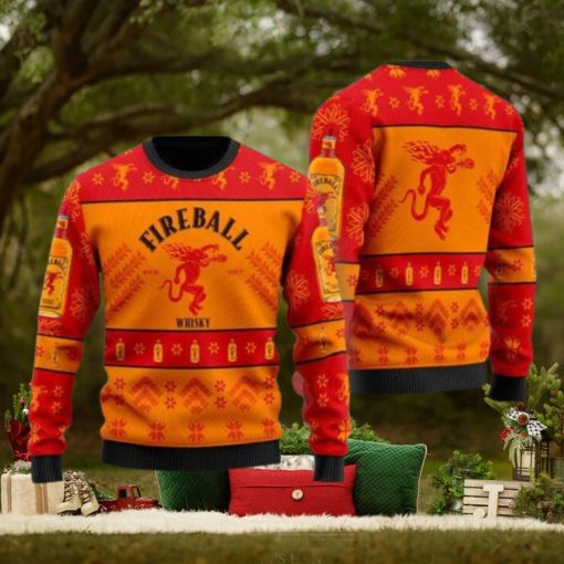 Simplee Fireball Whiskey Christmas Gift Sweater All Over Print 3D Sweater
