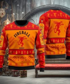 Simplee Fireball Whiskey Christmas Gift Sweater All Over Print 3D Sweater