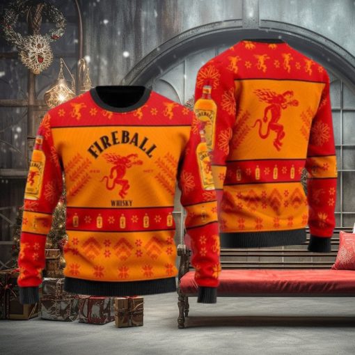 Simplee Fireball Whiskey Christmas Gift Sweater All Over Print 3D Sweater