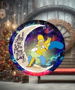 Simpsons Family Love You To The Moon And Back Galaxy 2023 Holiday Couple Gifts Custom Name Xmas Ornament