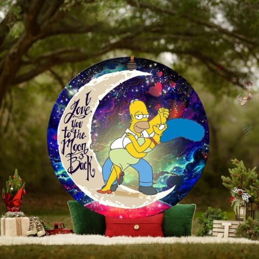 Simpsons Family Love You To The Moon And Back Galaxy 2023 Holiday Couple Gifts Custom Name Xmas Ornament