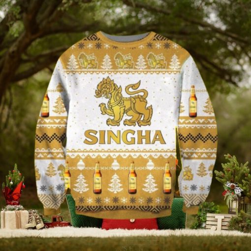 Singha Lager Beer Ugly Christmas Sweater 3D Gift For Men And Women