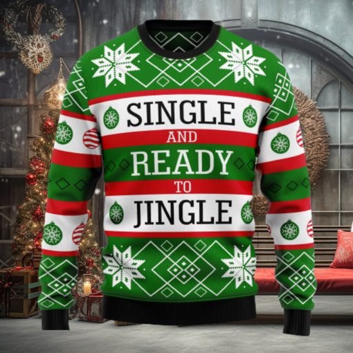 Single Ready To Jingle Ugly Christmas Sweater Thankgiving Gift Men Women