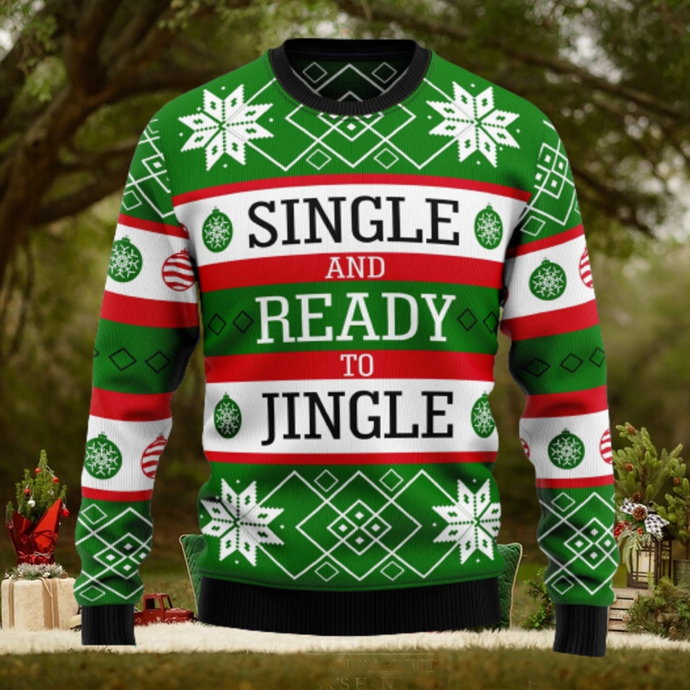 Single Ready To Jingle Ugly Christmas Sweater Thankgiving Gift Men