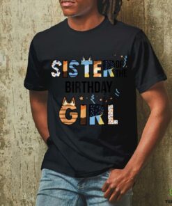 Sister Of The Birthday Girl Party Blue Dog Lover Matching T Shirt