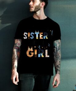 Sister Of The Birthday Girl Party Blue Dog Lover Matching T Shirt