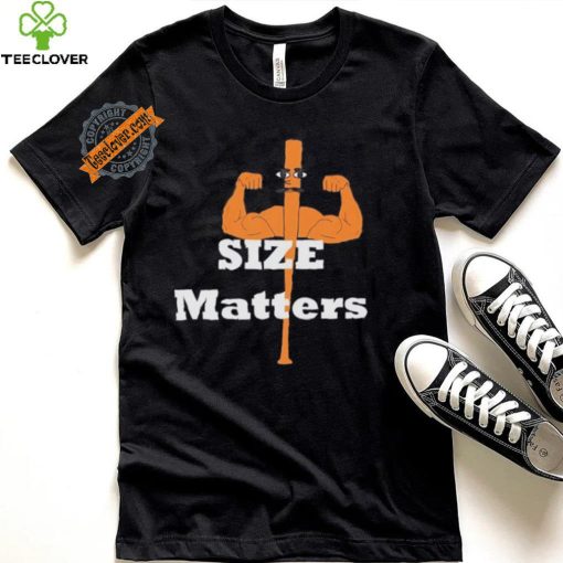 Size matters muscle baseball shirt