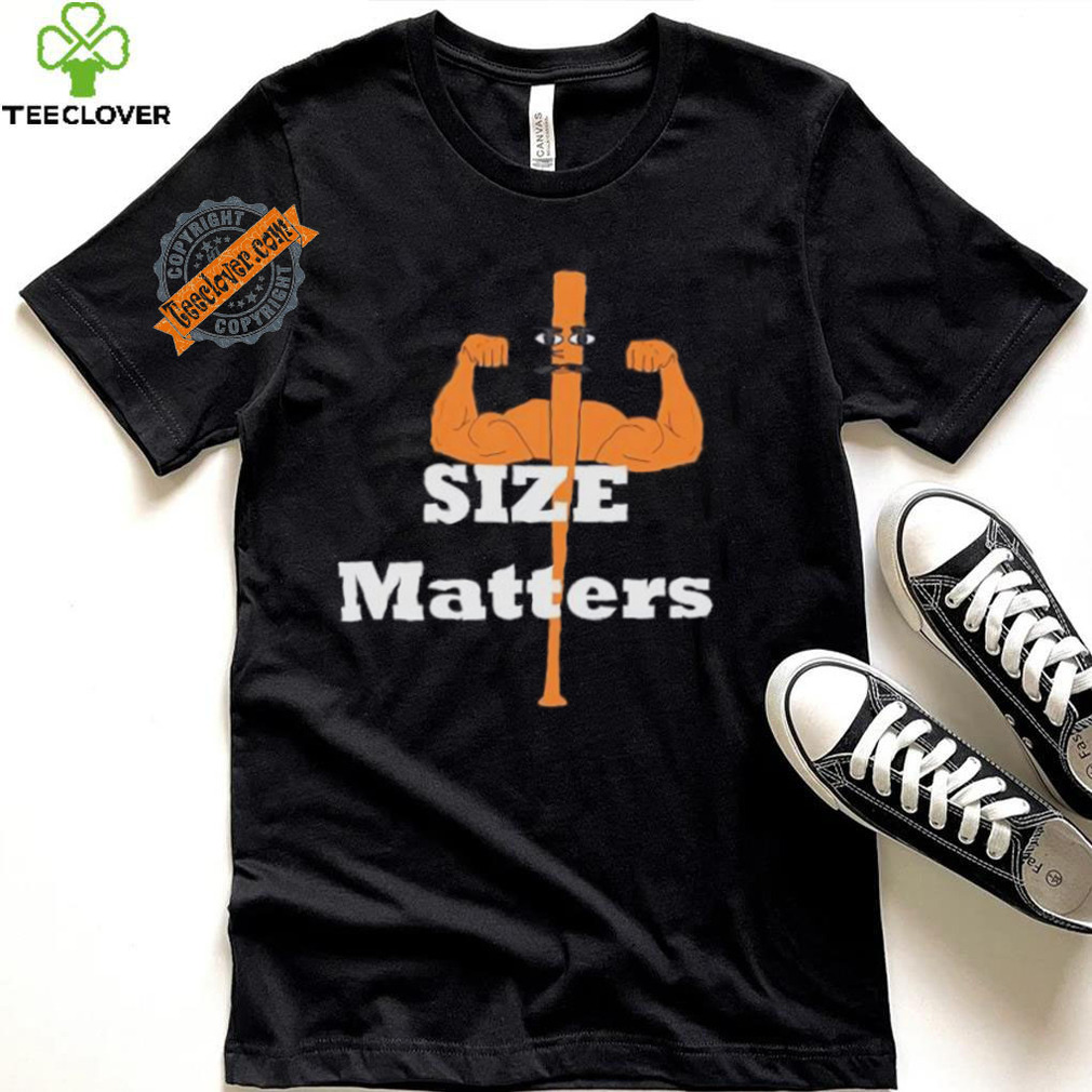 Size matters muscle baseball shirt Size matters muscle baseball shirt