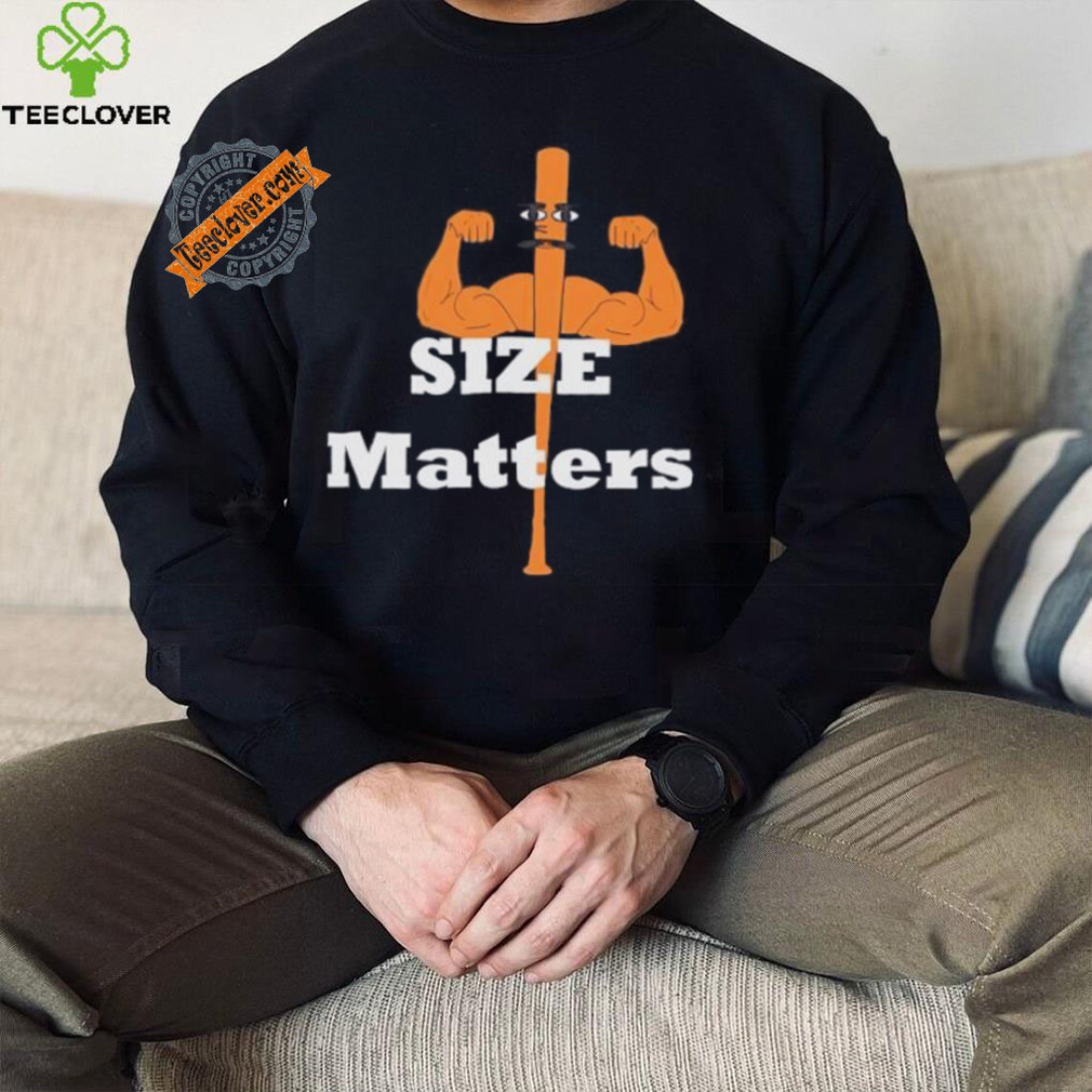 Size matters muscle baseball shirt Size matters muscle baseball shirt