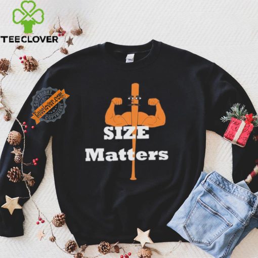 Size matters muscle baseball shirt