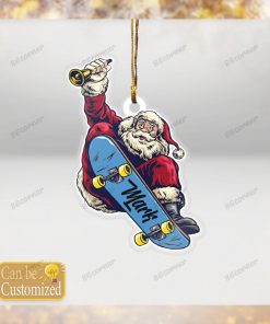 Skateboarding Santa Custom ornament