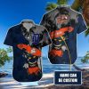 Personalized Boston Red Sox Flower Pattern Custom Name Tropical Hawaiian Shirt