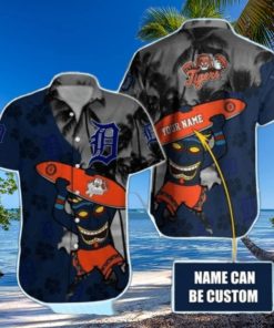 Skater Tiki Detroit Tigers Tropical Hawaiian Shirt