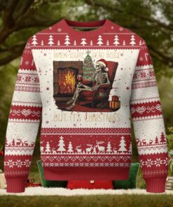 Skeleton Christmas Ugly Christmas Sweater When You’re Dead Inside But It’s Xmas Chillin’