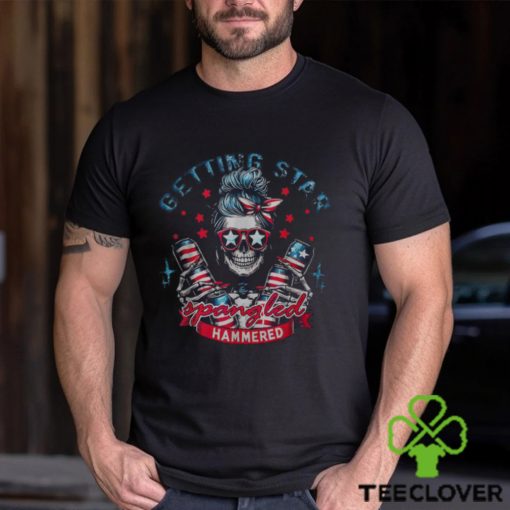 Skeleton Getting Star Spangled Hammered Skeleton 4Th Of July Men's T hoodie, sweater, longsleeve, shirt v-neck, t-shirt