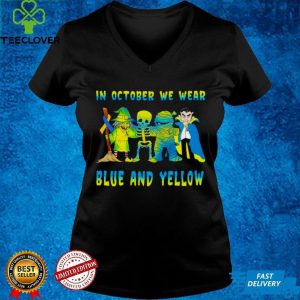 Skeleton In October we wear blue and yellow shirt