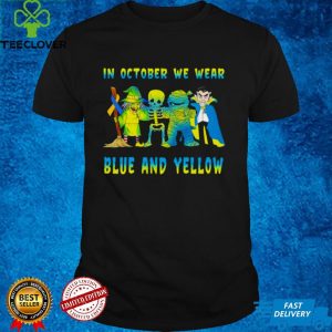 Skeleton In October we wear blue and yellow shirt