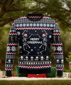 Skeleton Merry Creepmas Ugly Christmas Sweater Gift Men Women