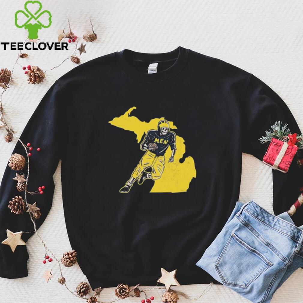Skeleton Michigan Men Football Shirt Skeleton Michigan Men Football Shirt