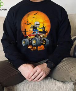 Skeleton Monster Truck Moon Candy Toddler Boys Halloween Kid T Shirt
