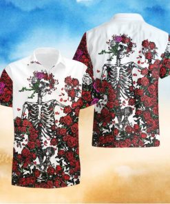 Skeleton Rose Hawaii Shirt Tropical Summer For Men And Women