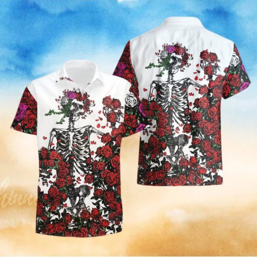 Skeleton Rose Hawaii Shirt Tropical Summer For Men And Women