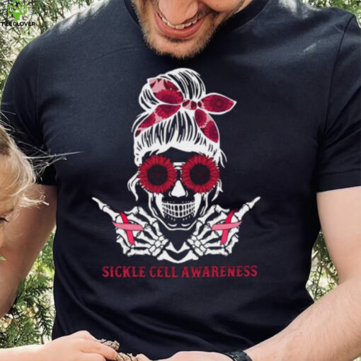 Skeleton Sickle Cell Awareness Red Ribbon T Shirt