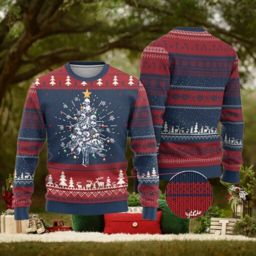 Skeleton Xmas Ugly Christmas Sweater Skull Christmas Tree