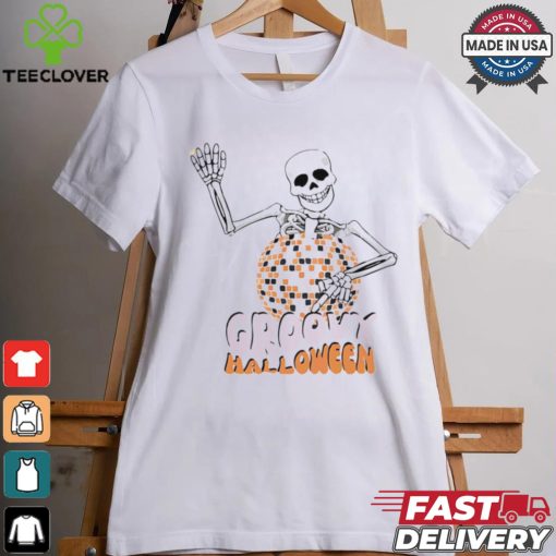 Skeleton disco ball groovy Halloween shirt
