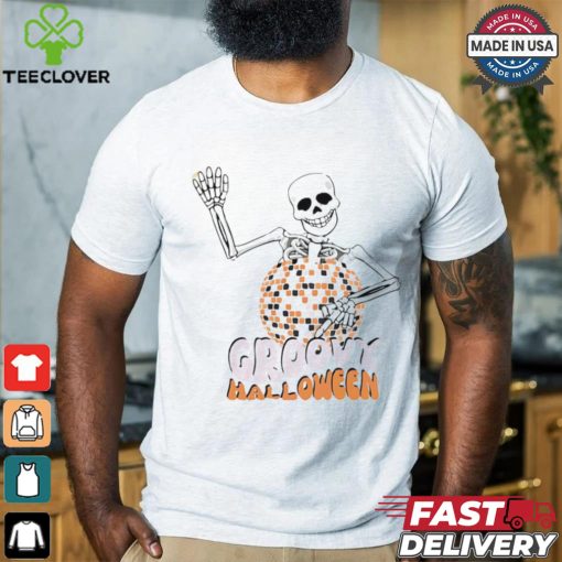 Skeleton disco ball groovy Halloween shirt