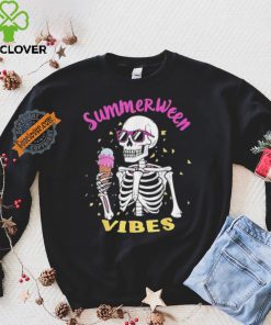 Skeleton eating ice cream summerween vibes shirt 2 Skeleton eating ice cream summerween vibes shirt
