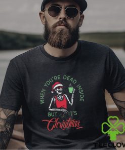 Skeleton hot coffee chillin christmas when you’re dead inside but it’s christmas design png shirt