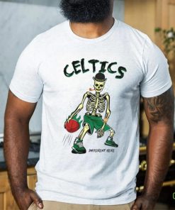 Skeleton playing Boston Celtics Basketball different here 2024 shirt