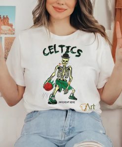 Skeleton playing Boston Celtics Basketball different here 2024 shirt