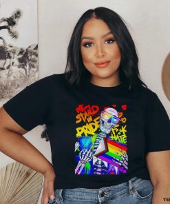 Skeleton we stand in pride shirt