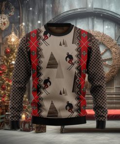 Skiing Beauty Ugly Christmas Sweater Gift Men Women