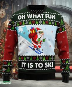 Skiing Oh What Fun Ugly Christmas Sweater Family Christmas Gift